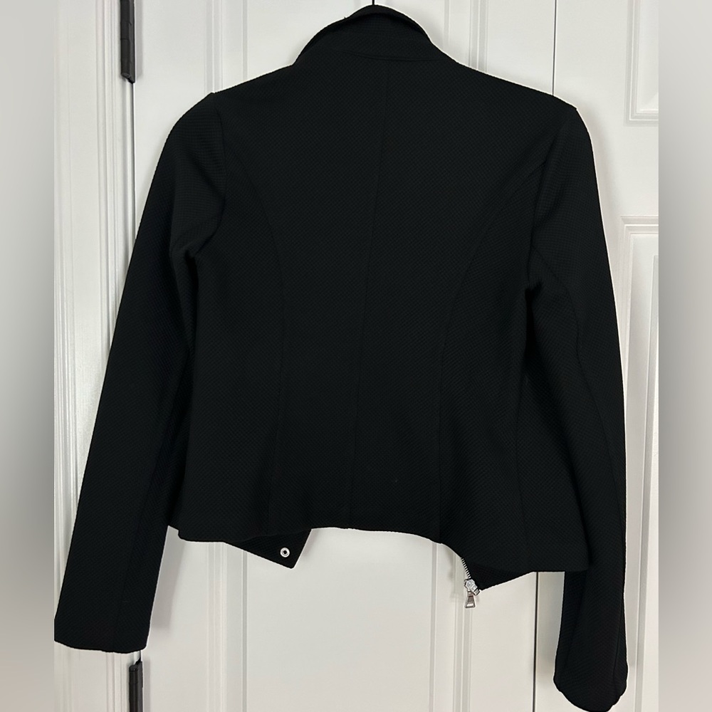 Express Cropped Black Moto Jacket - image 2